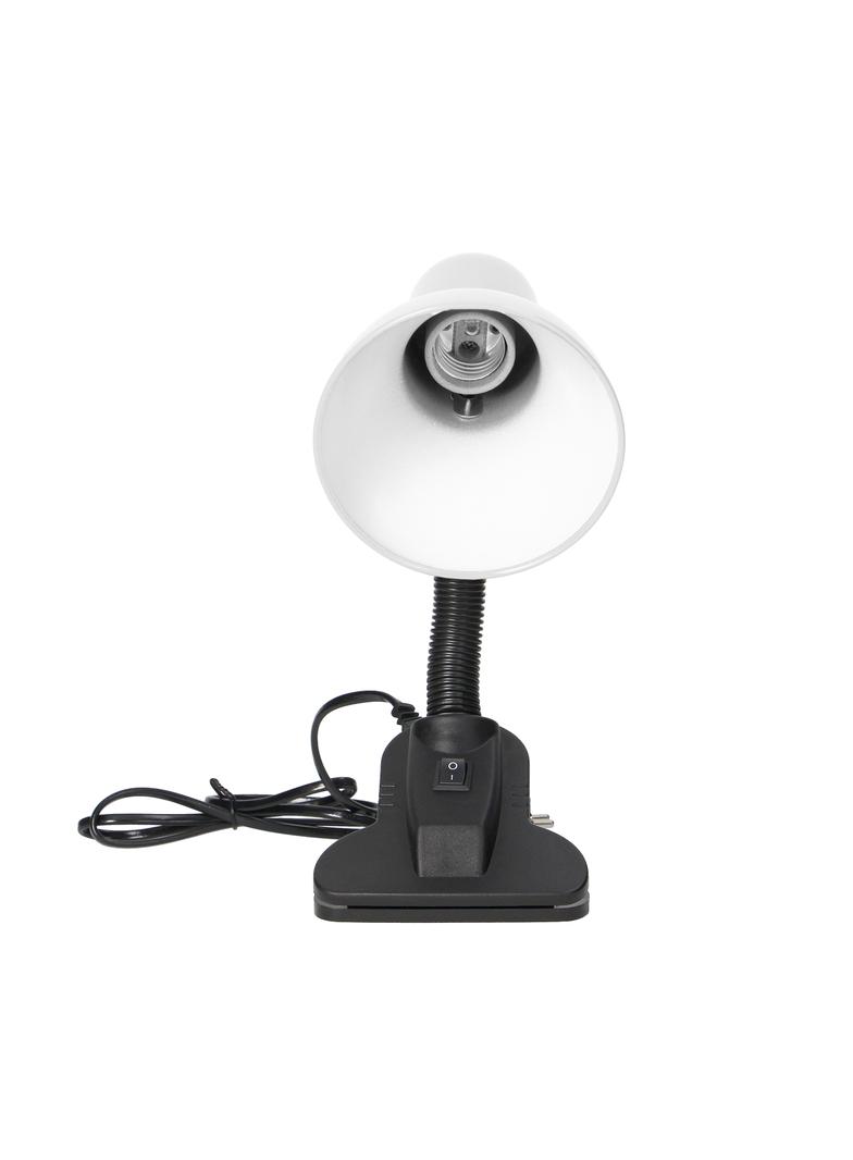 LATSA, lampa biurkowa z klipsem, 40W, E27, stal + tworzywo, biała DL-3/W ORNO