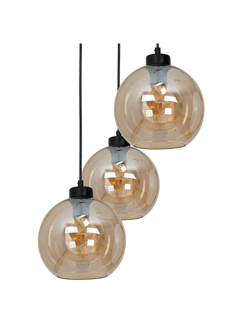 Milagro lampa wisząca Sofia Amber 3xE27 czarna MLP6584