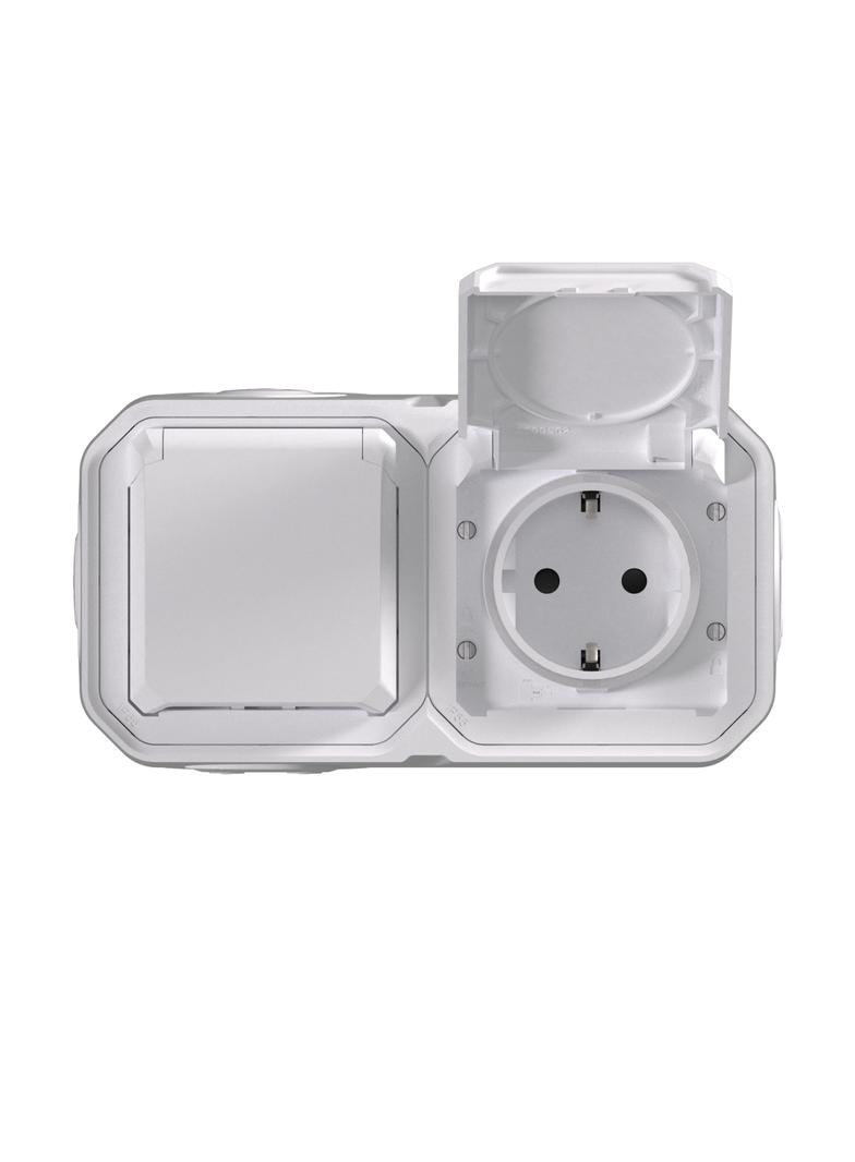 NOWE PLEXO - GNIAZDO SCHUKO 2X2P+Z POZIOME KOMPLET NATYNKOWY 16A-250V BIAŁE 069772L LEGRAND