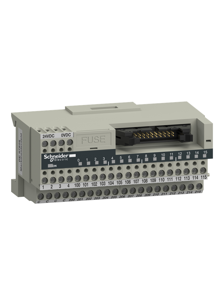 Modicon ABE7, miniaturowa podbaza, dyskretne pasywne we/wy, 16 wejść/wyjść, Led ABE7H16C21
