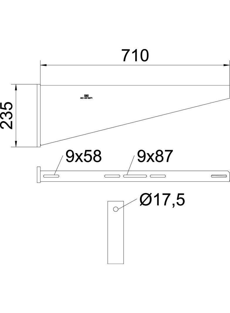 AW 80/71, WSPORNIK ŚCIENNY 710MM FT