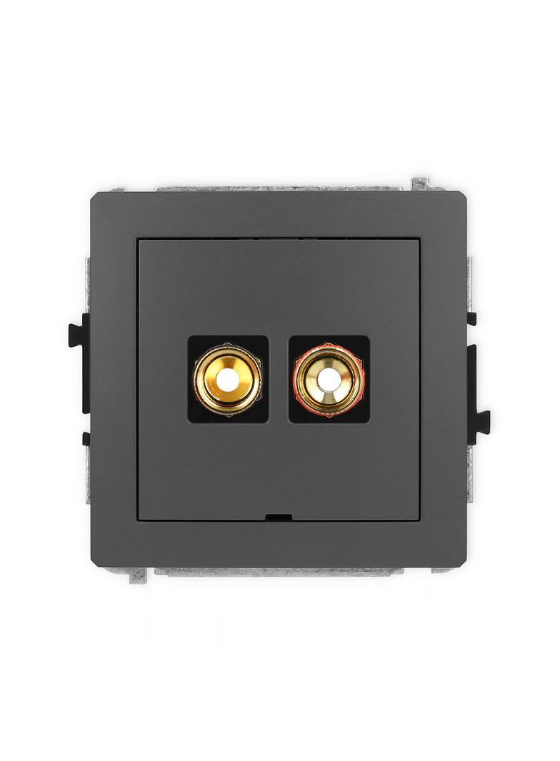 DECO Mechanizm gniazda głośnikowego pojedynczego, bez pola opisowego (typu banan - czerwony i czarny