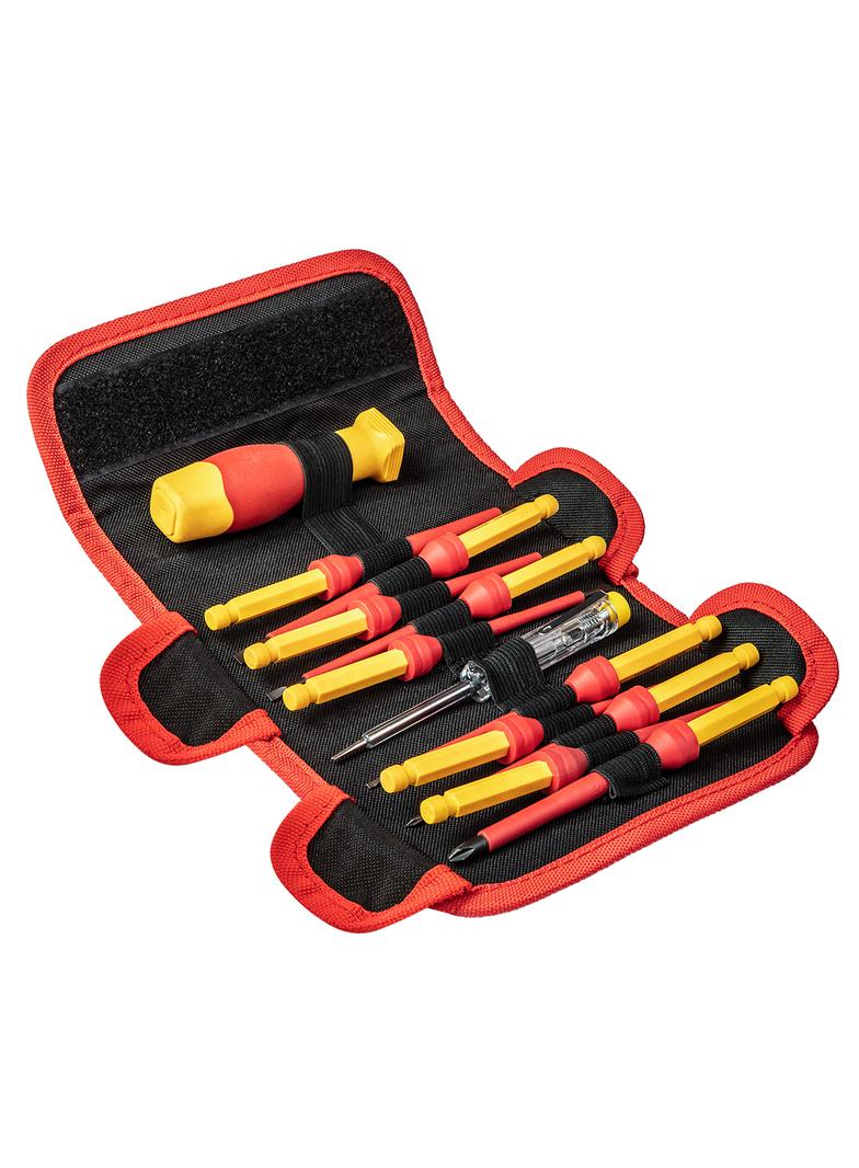 Końcówki wkrętakowe z uchwytem 1000V, 12 szt.