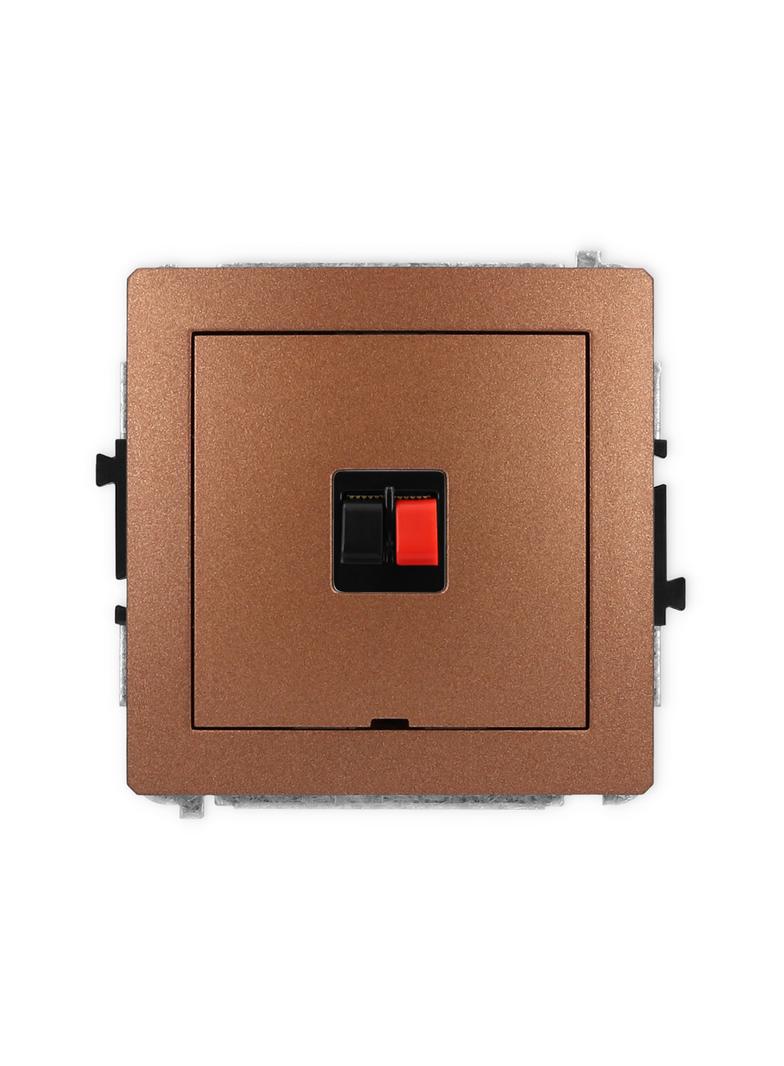 DECO Mechanizm gniazda głośnikowego pojedynczego, bez pola opisowego brązowy metalik