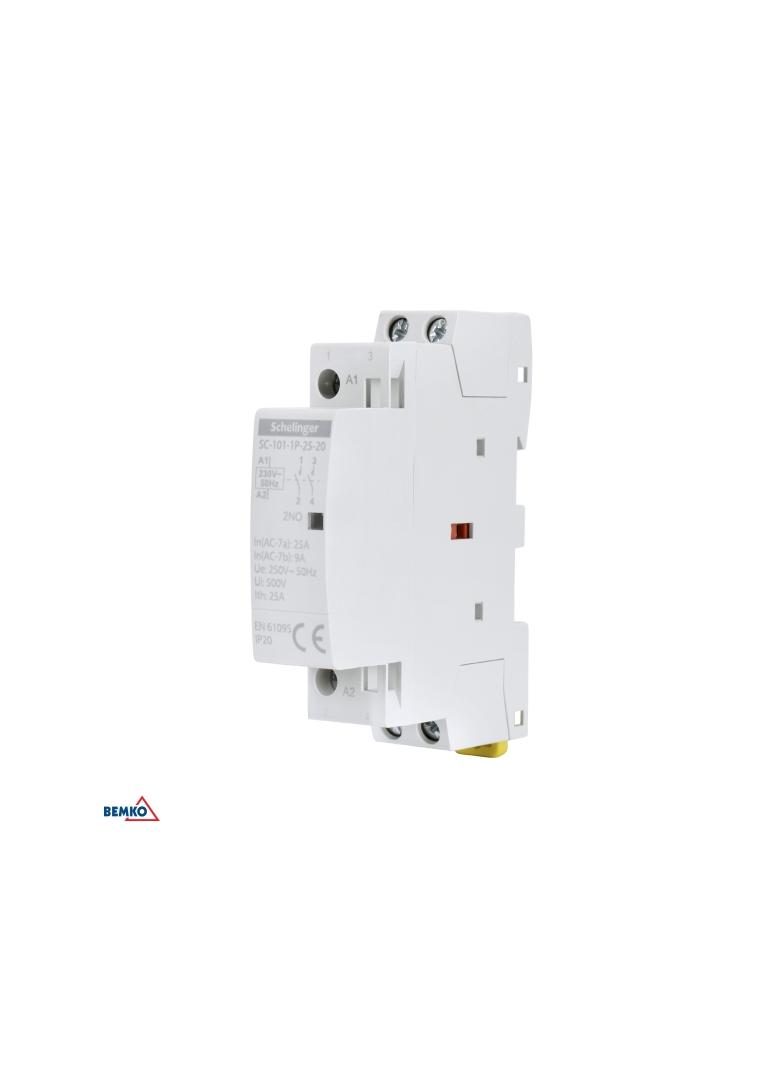 STYCZNIK MODUŁOWY SC101 1P 25A TYP 20 (2NO+0NC) SCHELINGER