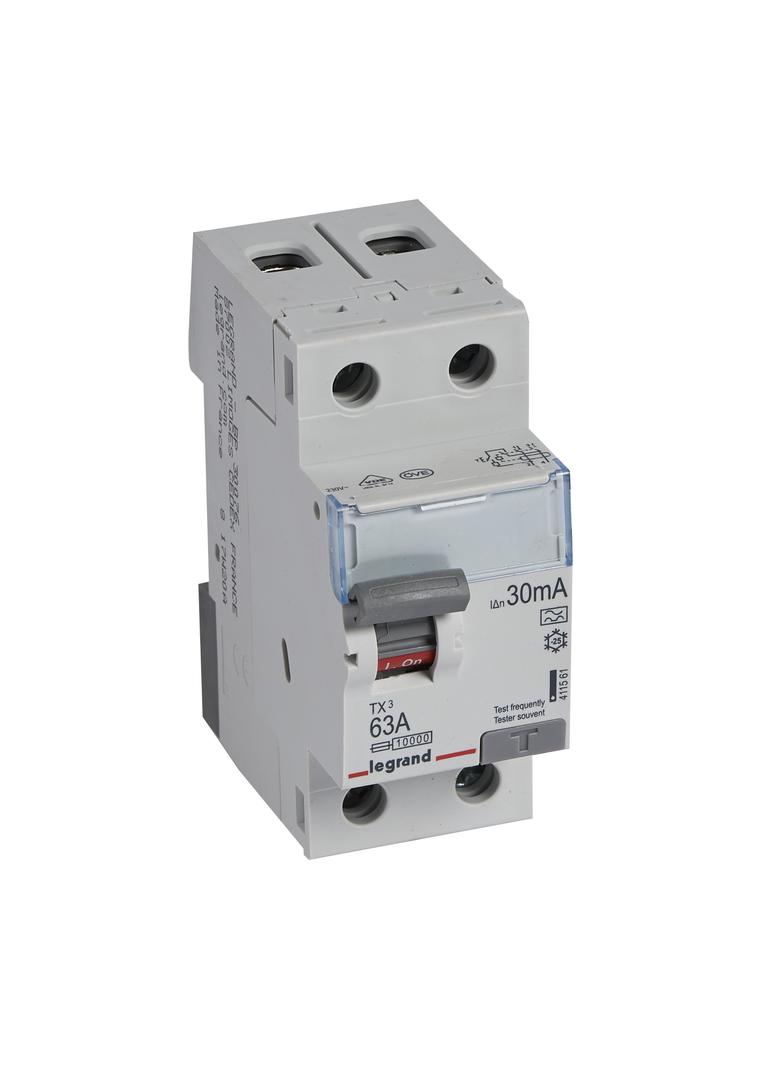 WYŁĄCZNIK RÓŻNICOWOPRĄDOWY P 302 2P 63A 30MA TYP A SERII TX3, Legrand