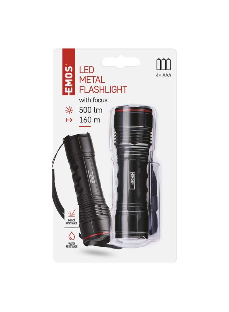 Latarka metalowa LED 500 lm 4× AAA z zoomem P3115 EMOS