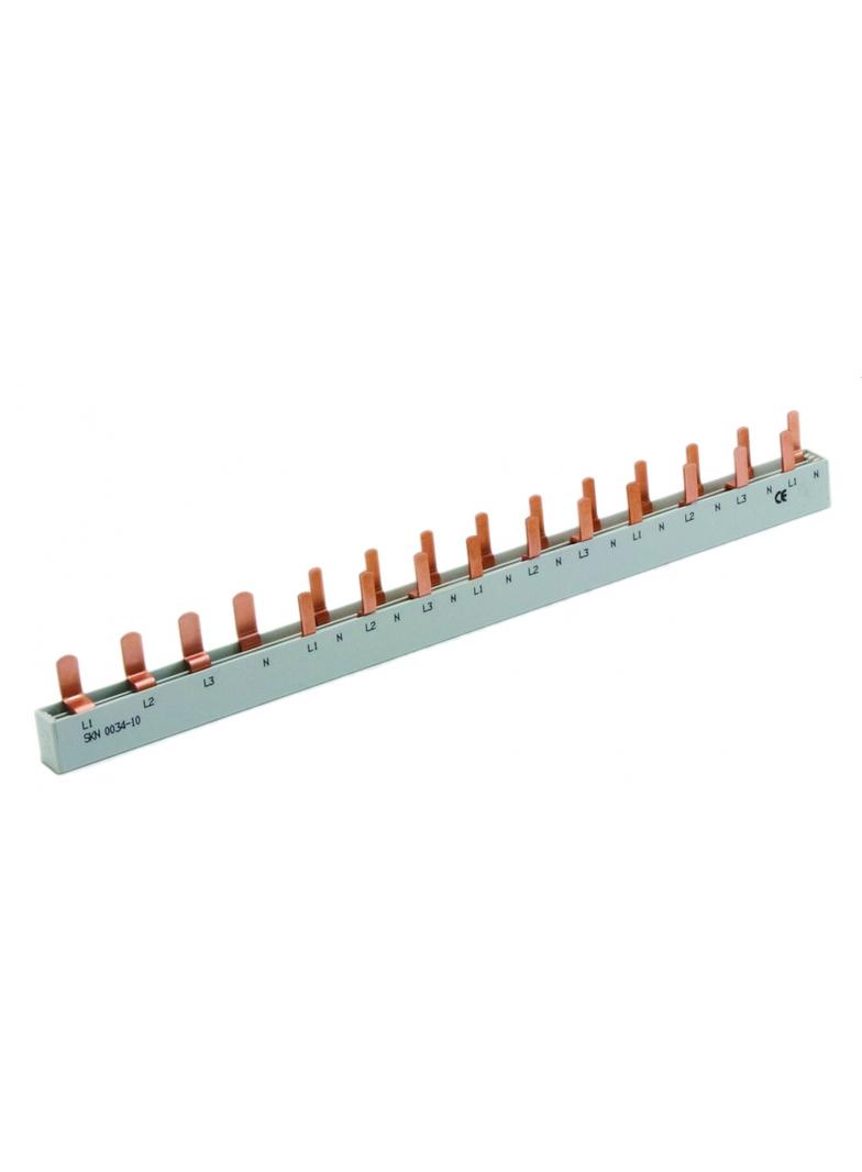 Izolowana szyna zbiorcza-sztyftowa 10 mm2 (do wyłączników do wyłączników MAT 1N z EFI-4),3p+N,14modułów SKN0034/10 3P 002921156 ETI
