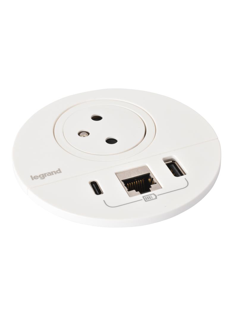 INCARA: DISQ 80 - 2P+Z / USB A+C / RJ45 - 0,5 M WIELAND-BIAŁY, Legrand