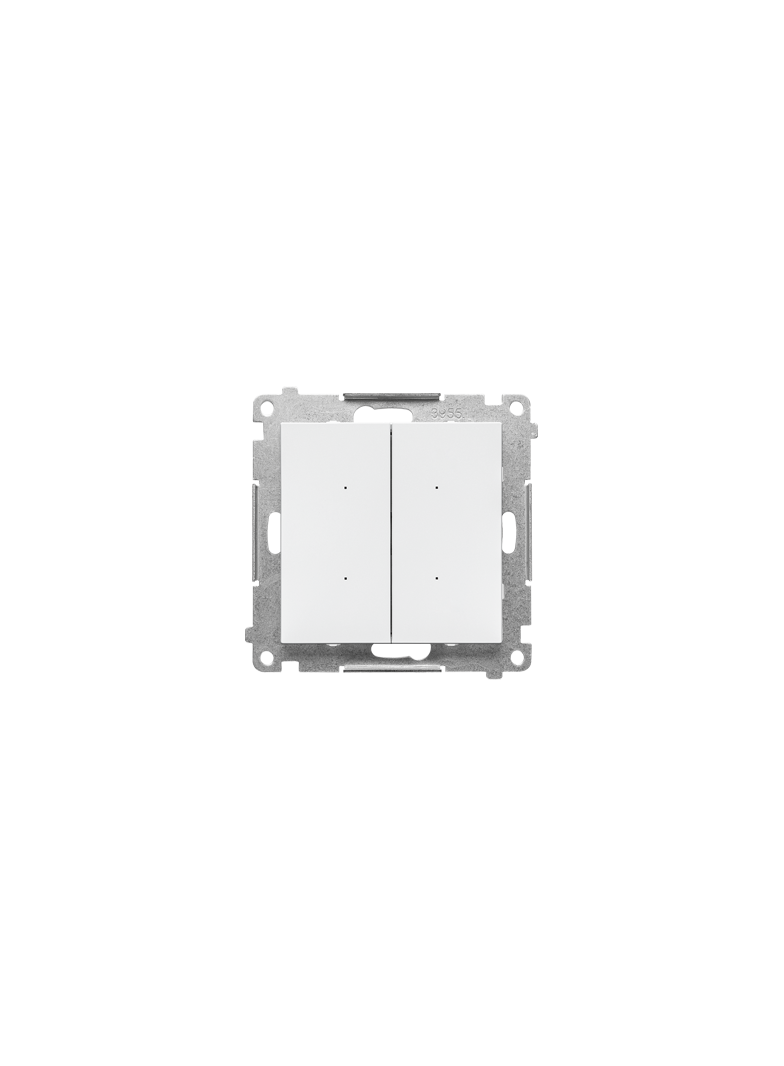 Simon 55 SWITCH D – Sterownik przyciskowy oświetleniowy podwójny sterowany smartfonem Biały mat