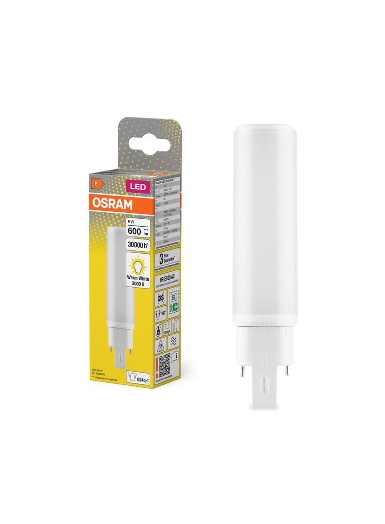Lampa DULUX D E LED FR 13 ECG, AC mains 6W 830 G24q-1