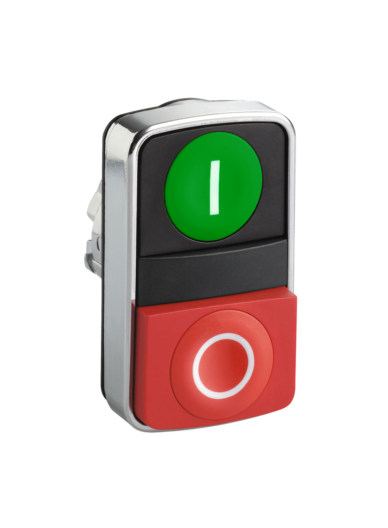 Harmony XB4 Główka przycisku podwójnego zielony/czerwony z samopowrotem metalowy