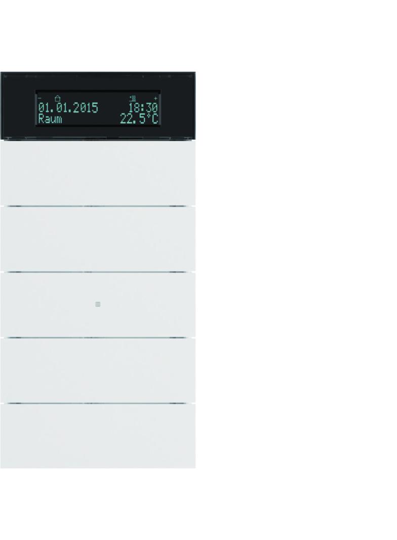 BERKER B.IQ Przycisk pięciokrotna z regulatorem temperatury i wyświetlaczem biały 75665599 HAGER