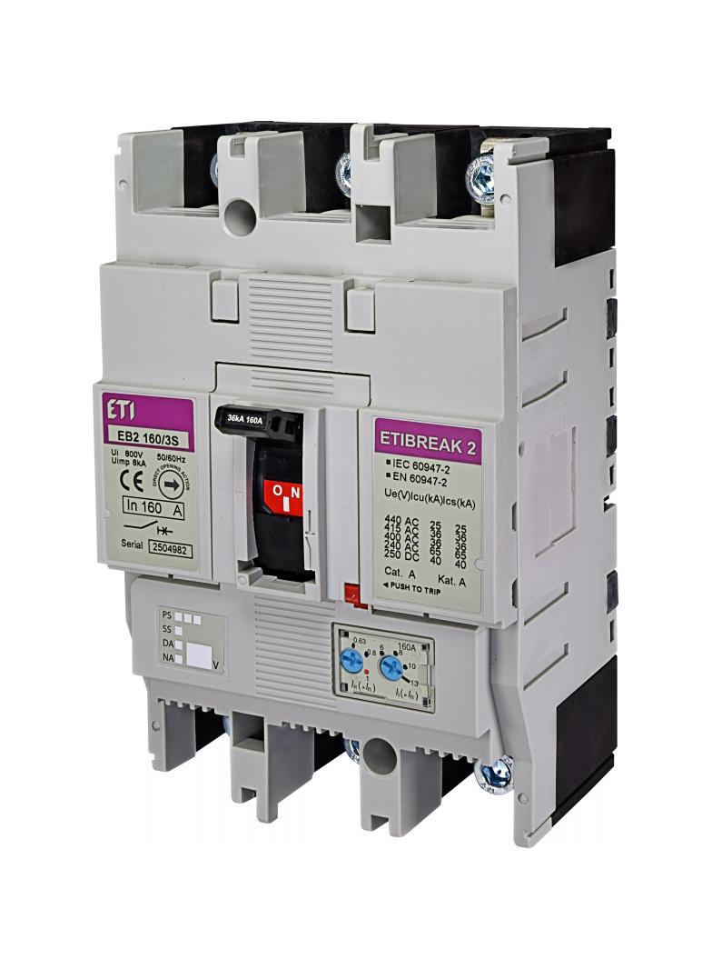 Wyłącznik mocy 36kA wyzw. TM EB2 160/3S 160A 3P 004671061 ETI