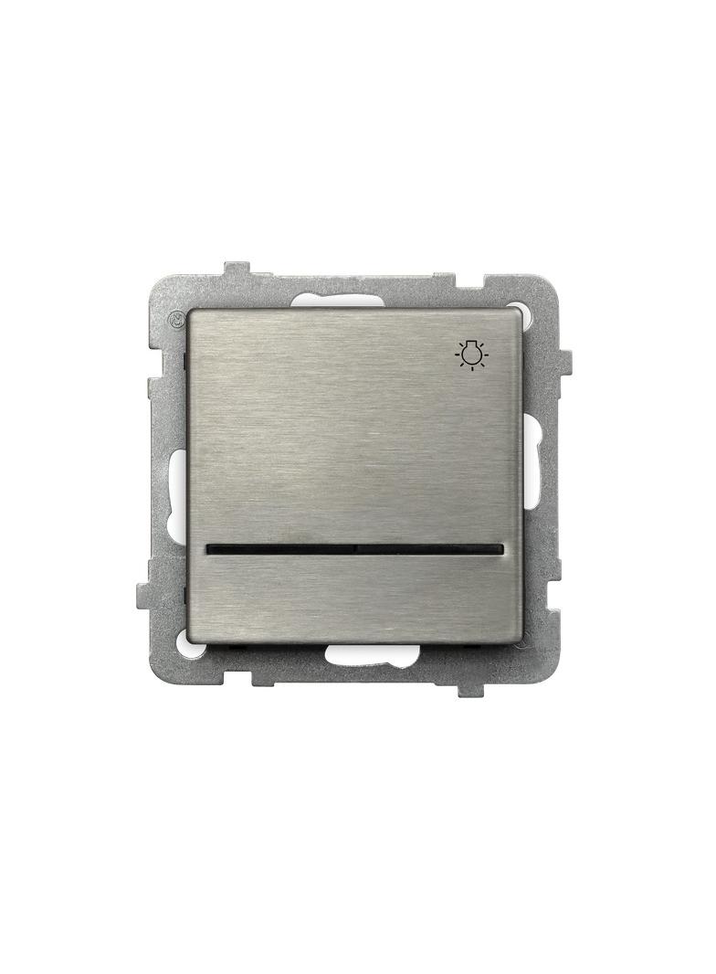 SONATA Łącznik zwierny  światło  z podświetleniem niebieskim - kolor stal inox