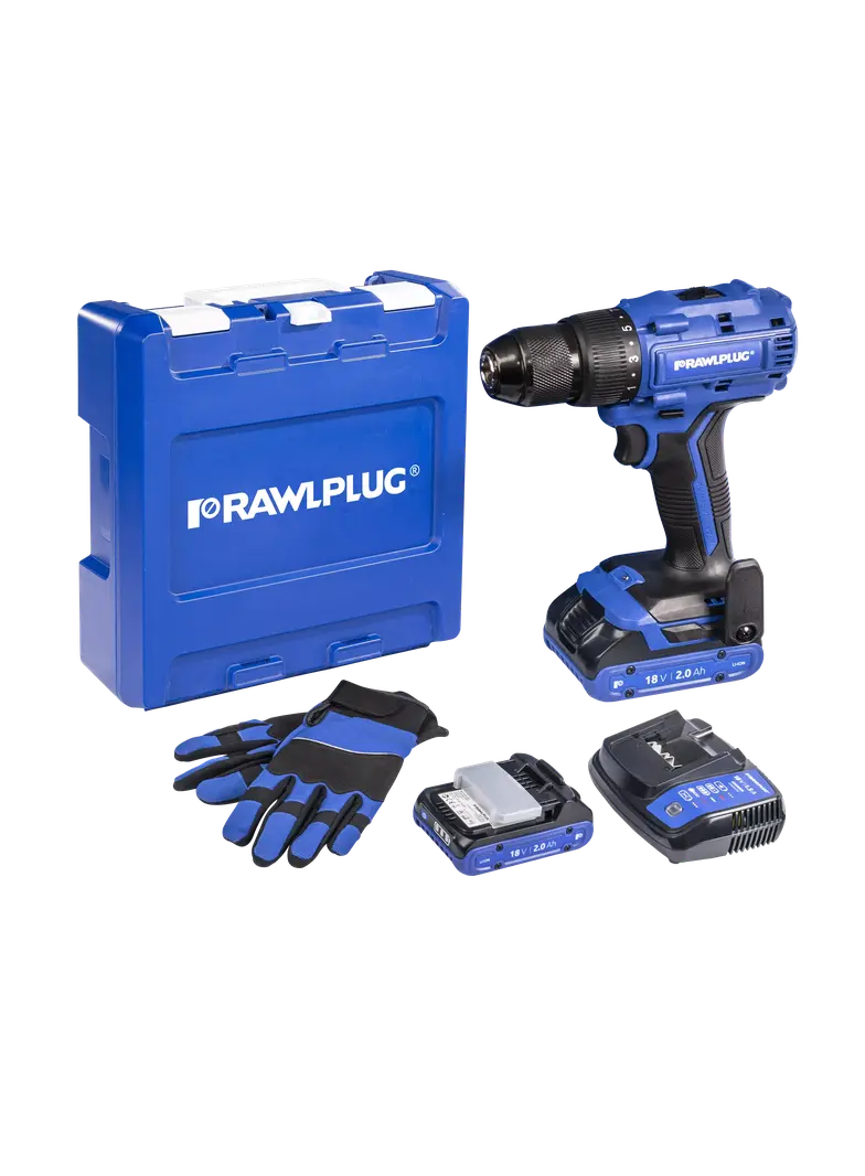 Wiertarko-wkrętarka akumulatorowa 18V 70Nm – zestaw M2 R-PDD18-70-M2 RAWLPLUG