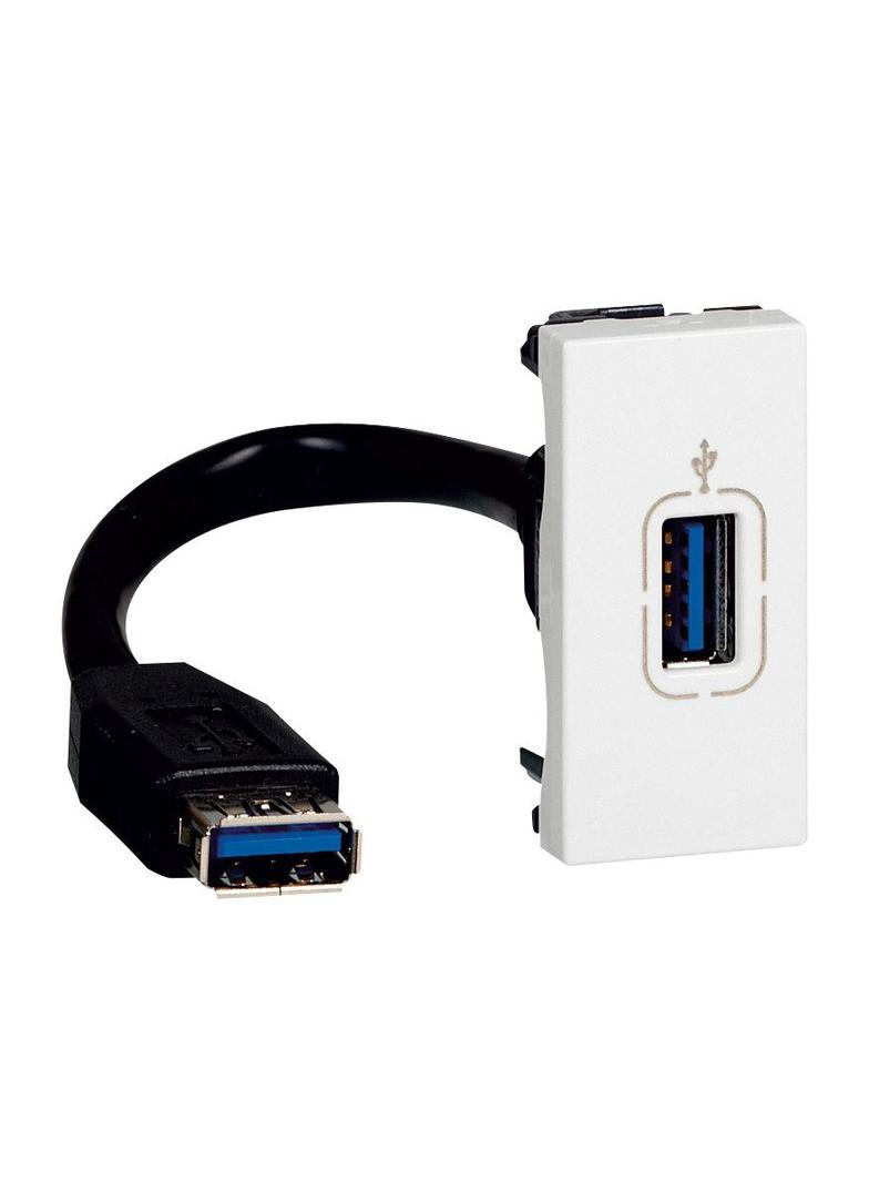 Mosaic - Gniazdo Usb 3.0 Z Przewodem - 1 Modułowe - Biały 078746 LEGRAND