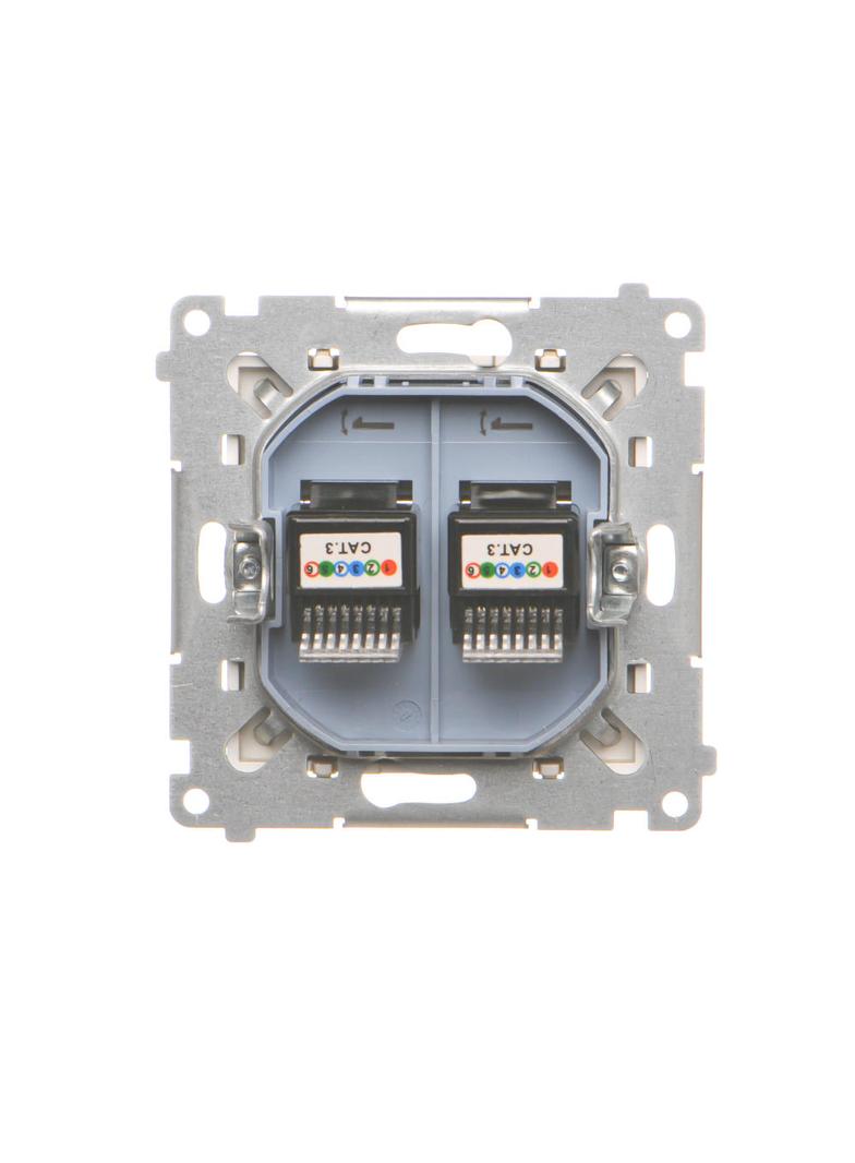 Simon 55 Gniazdo telefoniczne podwójne RJ12 Szampański mat TF2.01/144 KONTAKT