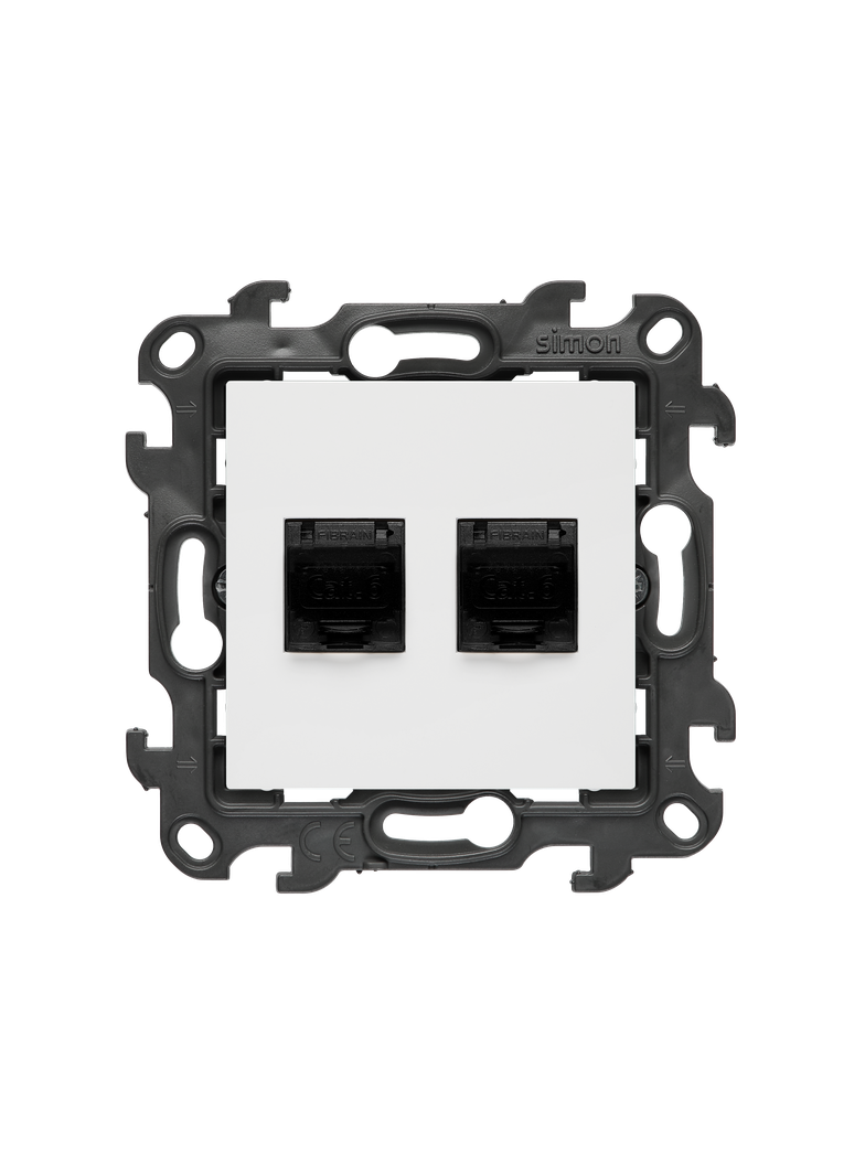 Simon 24 Gniazdo komputerowe podwójne RJ45 kat. 6 biały N62.01/11