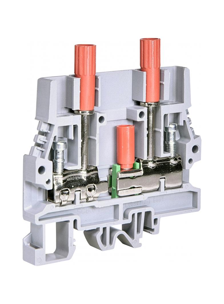 ESC-SCB.6/DD Złączka gwintowa pomiarowa rozłączalna (szara) 6 mm2