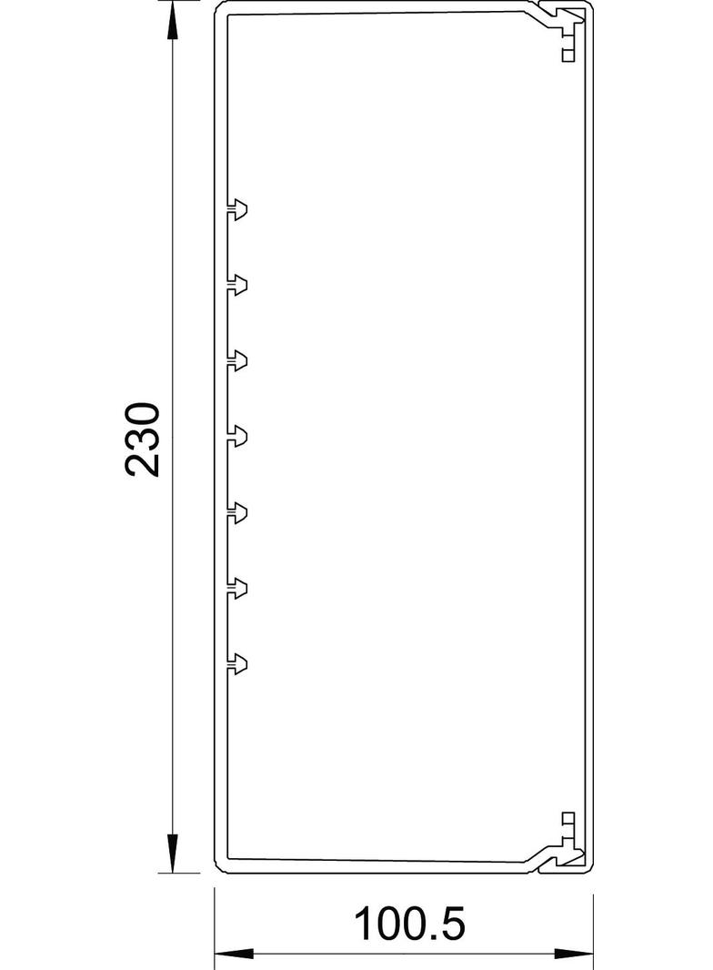 WDK 100230,KANAŁ ŚCIENNY I SUFITOWY 100X230X2000