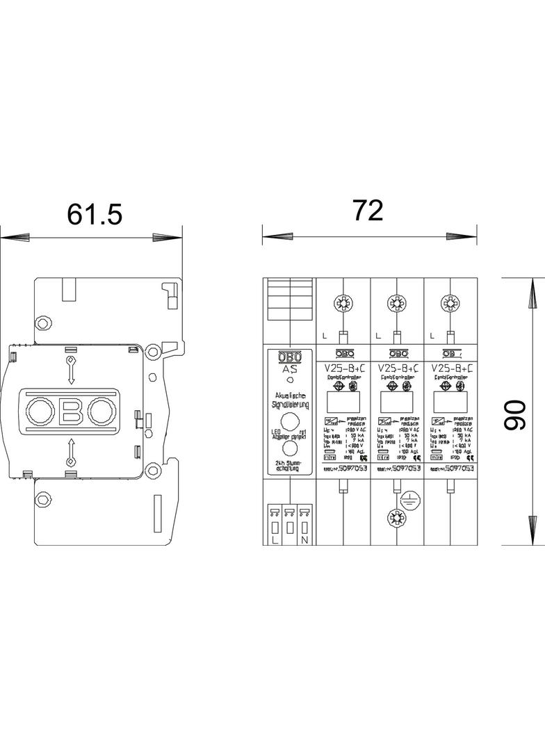 V 25-B+C/3+AS, OGRAN.PRZECIWP.V25-B+C/3-AS