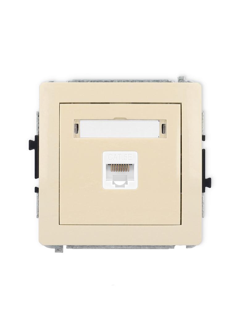 DECO Mechanizm gniazda komputerowego pojedynczego 1xRJ45, kat. 5e, 8-stykowy beżowy