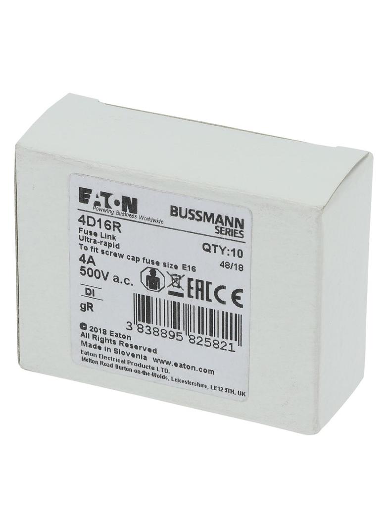 FUSE 4A DI/E16 GR 500VAC Wkładka DI 4A GR 500VAC E16 4D16R EATON