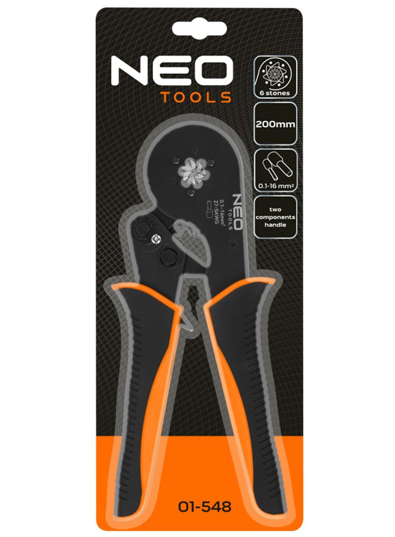 Szczypce do zaciskania końcówek tulejkowych 6 kamieni, średnica tulejek: 0.1 - 16 mm2