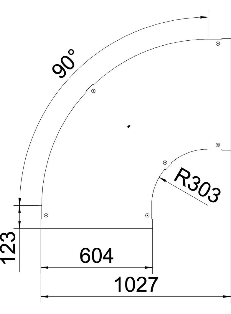 LBD 90 600 R3 FT Pokrywa łuku 90°