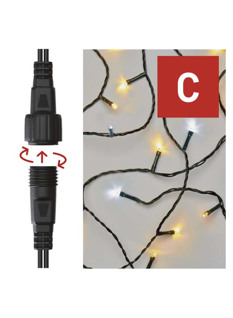 Oświetlenie łączone Standard - łańcuch 100 LED 10m ciepła + zimna biel, IP44, timer D1AN01 EMOS