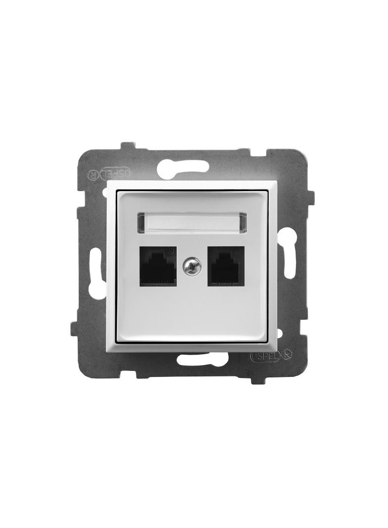 ARIA Gniazdo komputerowe podwójne, kat. 5e MMC - kolor biały