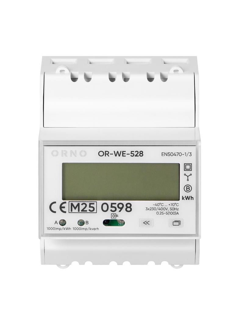 3-fazowy licznik energii elektrycznej, 100A, MID, 4 moduły, DIN TH-35mm