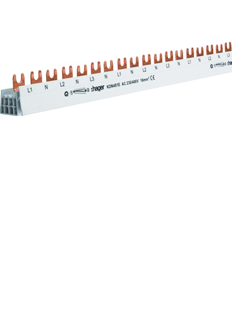 Szyna grzebieniowa widełkowa pozioma 2P 16mm2 do RCCB 2P 54M KDN451E HAGER
