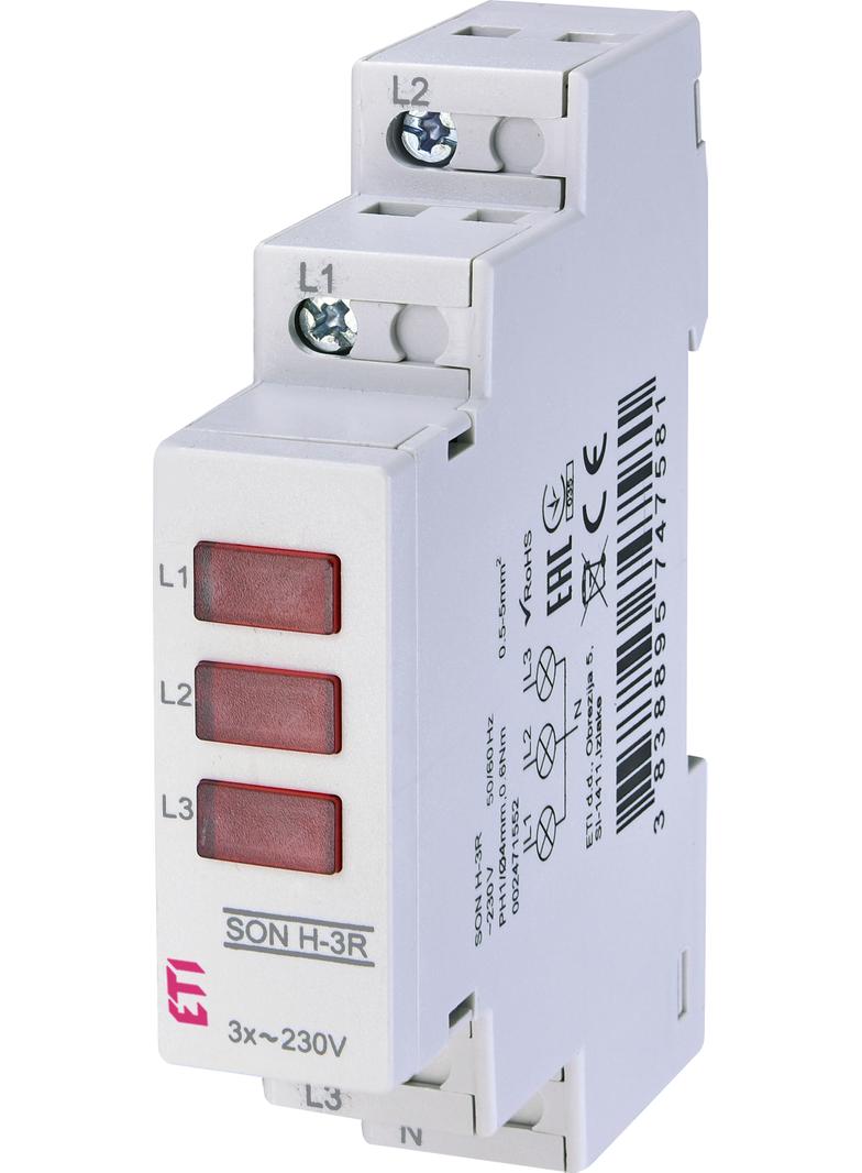 Sygnalizator obecności napięcia (3 x czerwona LED) SON H-3R 002471552 ETI