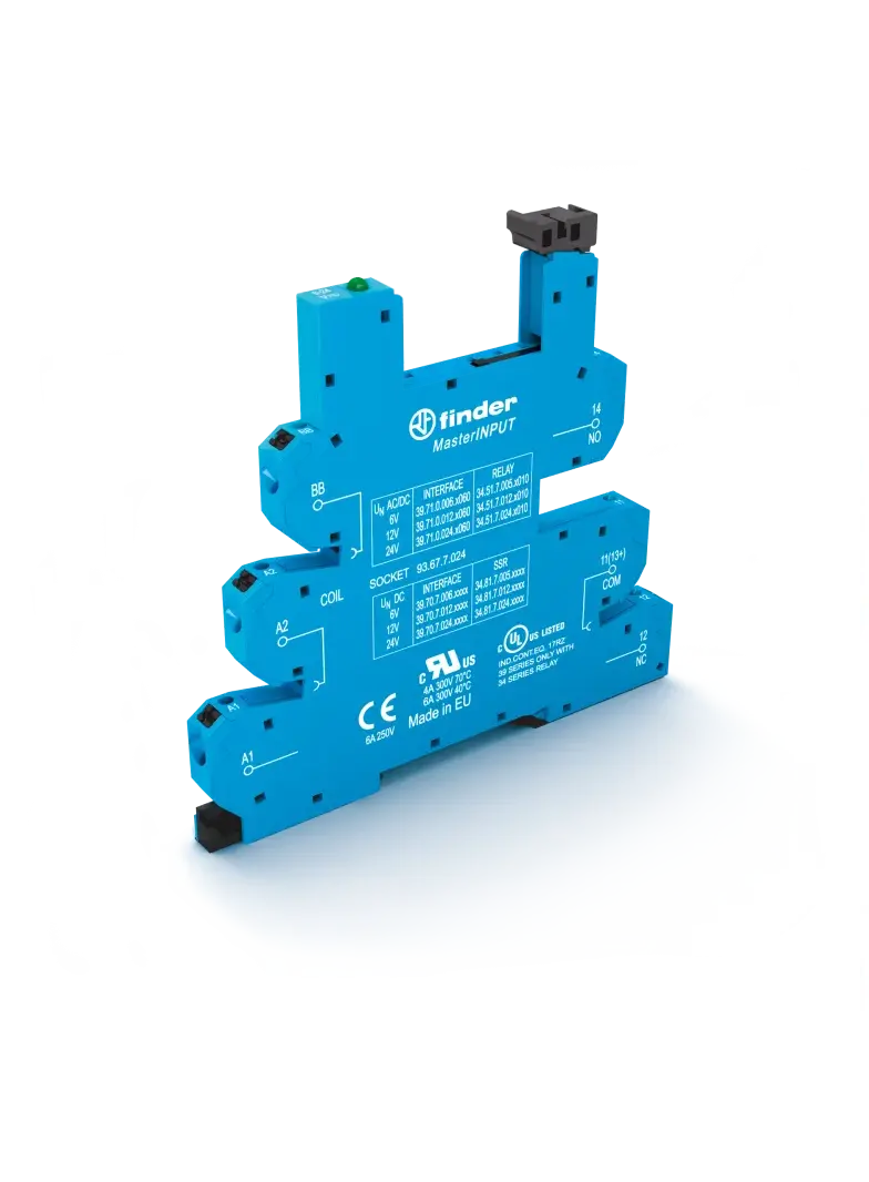 Gniazdo MasterINPUT do przekaźników serii 34; zaciski push-in, 93.67.0.125