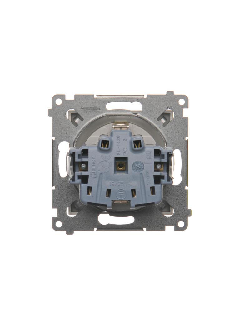 Simon 54 Gniazdo Schuko z przesłonami 16A 250V szybkozłączka złoty mat DGSz1CZ.01/44 KONTAKT
