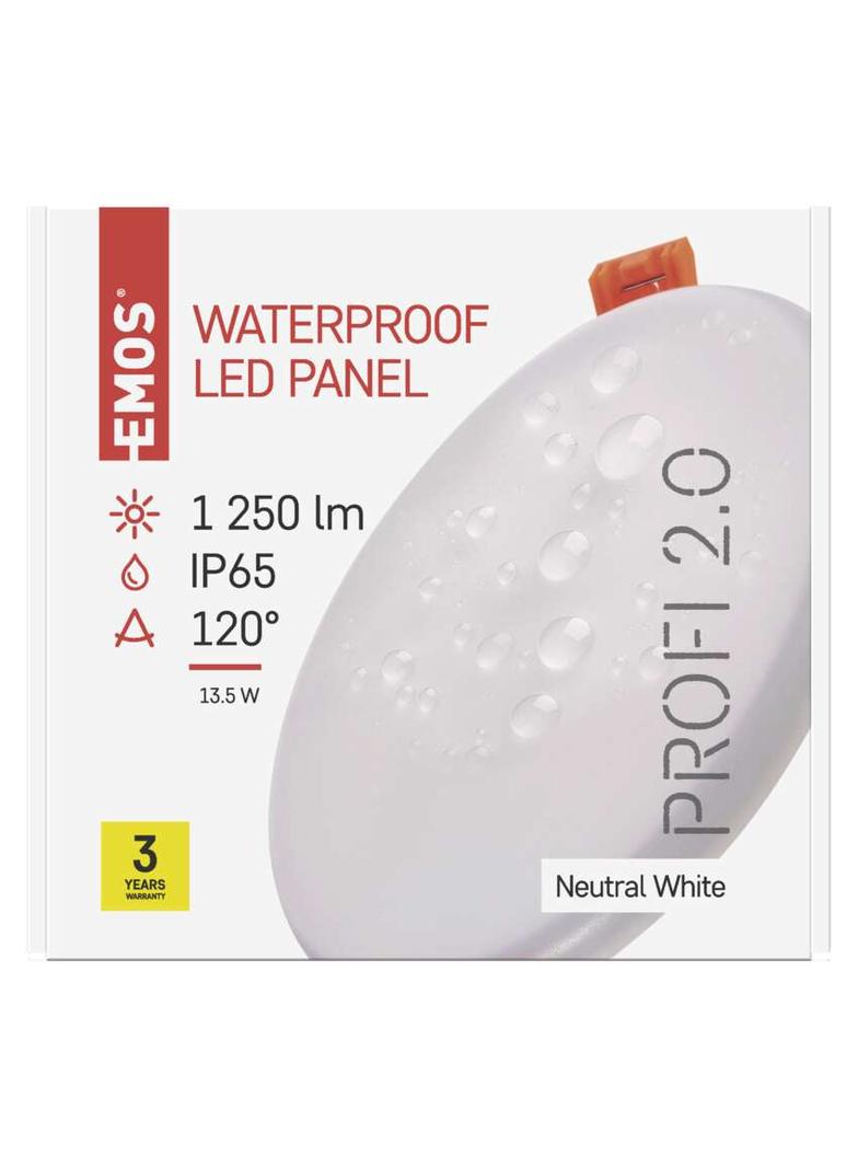 Panel LED wpuszczany okrągły 13,5W IP65 neutralna biel ZV1142 EMOS