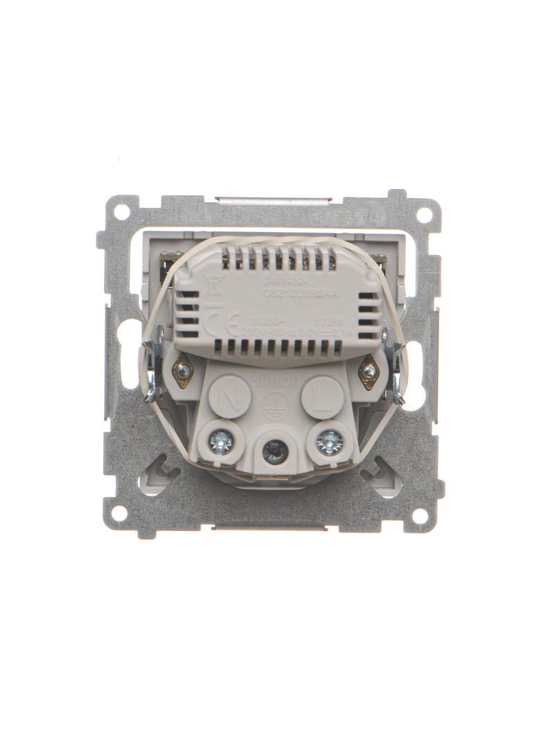 Simon 55 Gniazdo schuko ze zintegrowaną ładowarką 2xUSBA Aluminium mat TGSZ1ZUSB2AA.01/143 KONTAKT
