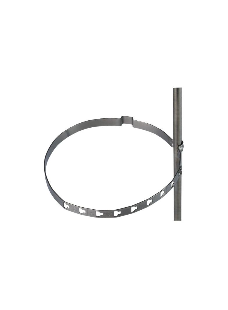 Wspornik do drutu 8 mm z obejmą PS do rury spustowej, stal nierdzewna NIRO