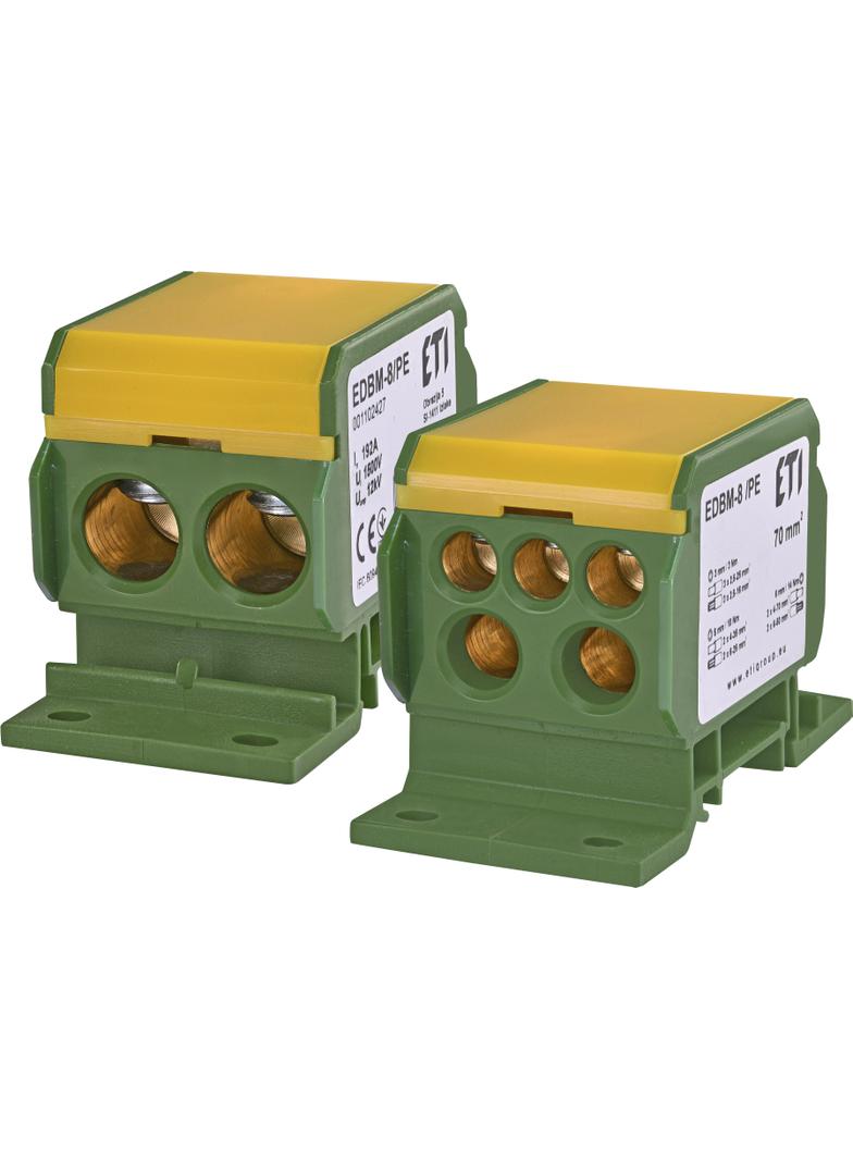 Blok rozdzielczy 192A(2x4-70mm2/2x4-35mm2+3x2,5-25mm2) żółto-zielona EDBM-8/PE 001102427 ETI
