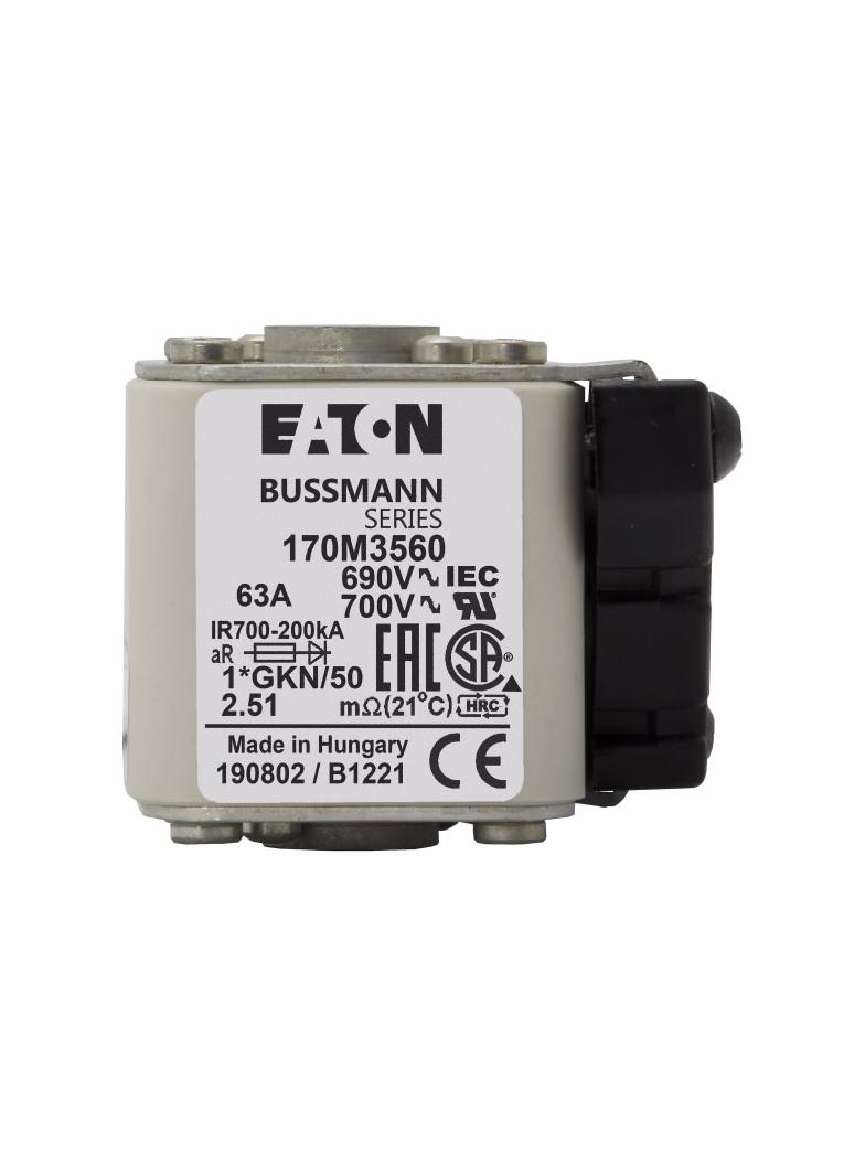 FUSE 63A 690V 1*GKN/50 AR UC Wkładka szybka 63A AC 690V rozmiar 1 45x59x51 mm aR IE 170M3560 EATON