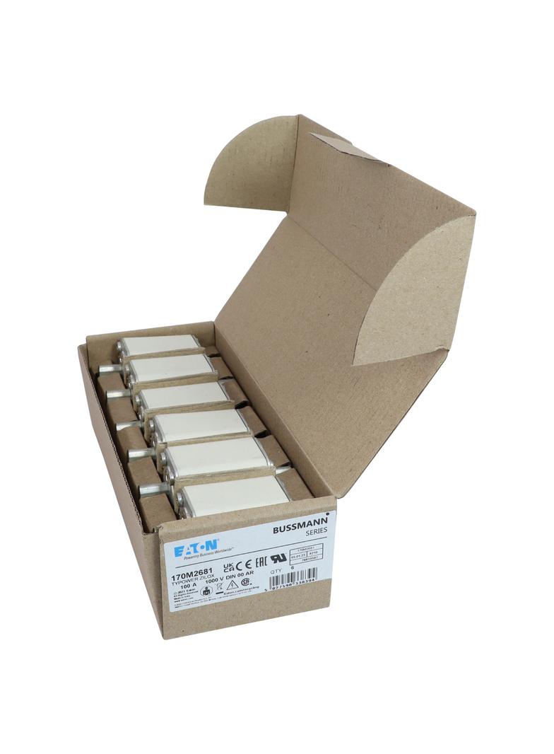 100A 1000V aR DIN 00 TYPE T FUSE Wkładka szybka 100A AC 1000V DIN 00 aR DIN IEC nieizolowan 170M2681