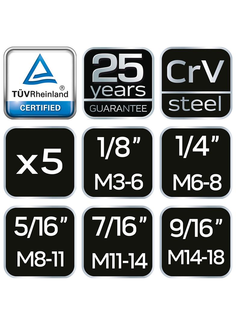 Wykrętaki do zerwanych śrub, zestaw 5 szt.