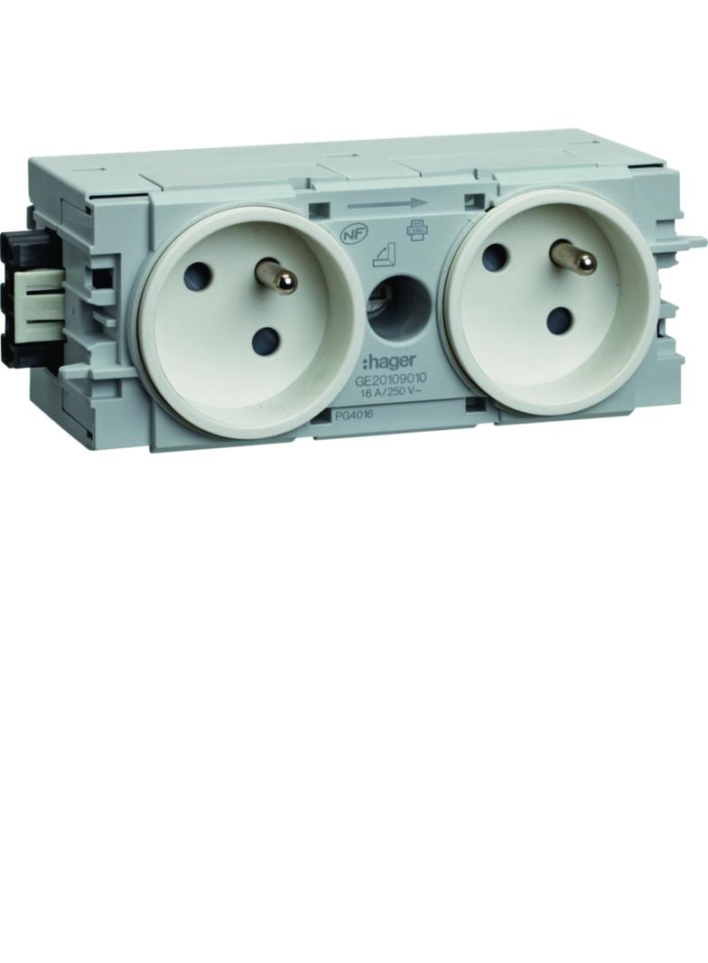 tehalit.WA Gniazdo kanałowe 2-krotne 2P+Z WAGO C-profil biały