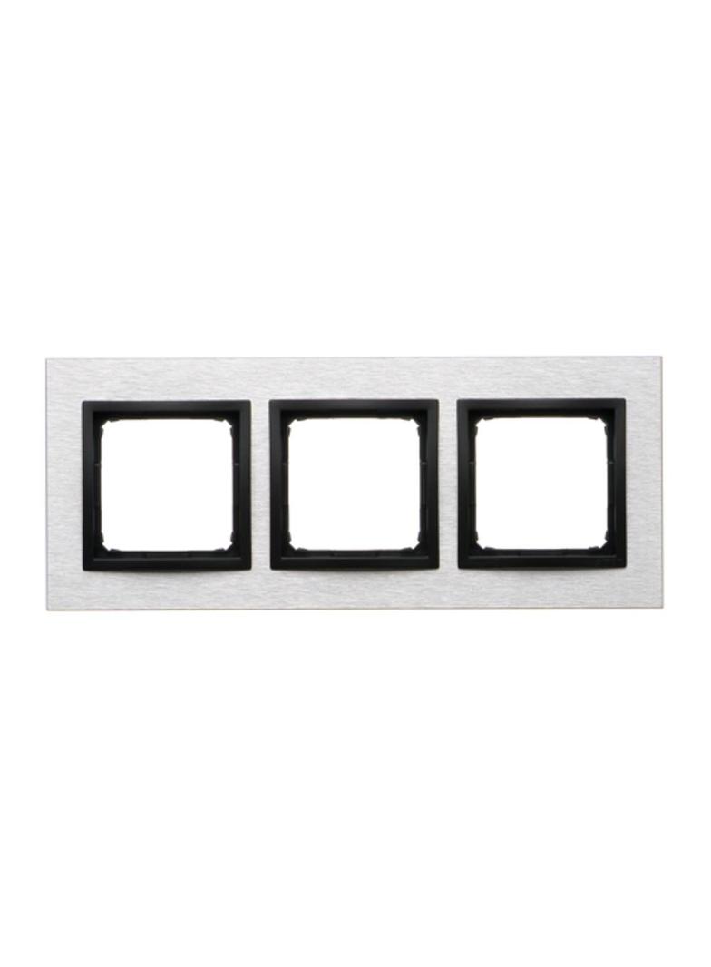 Simon 54 NATURE WMDZ-0130xS-082 Ramka 3-krotna Nature-Metal, INOX NERO, IP20/IP44. (IP44-należy zast DRN3/82 KONTAKT