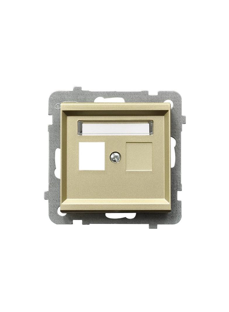 SONATA Obudowa gniazda pojedynczego typu Keystone prosta - kolor szampański złoty