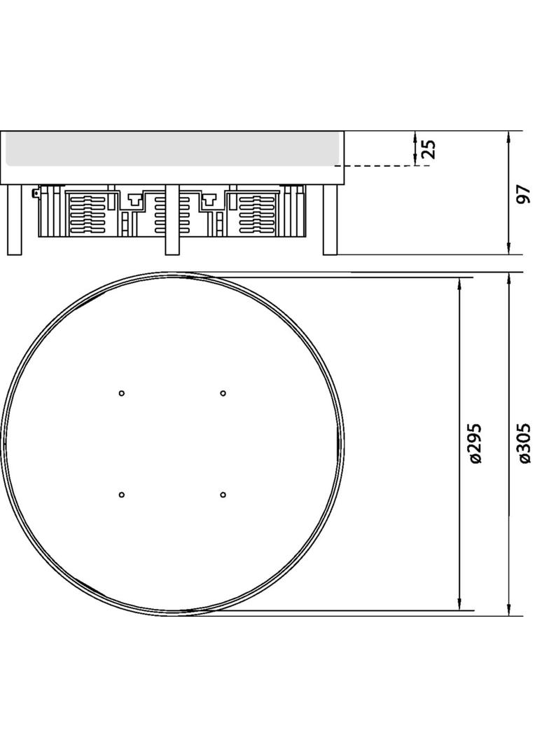 tehalit.VE-EE Pokrywa pełna IP54 20kN EKSR12 fi306 25mm stal nierdzewna EKSR120BL25 HAGER