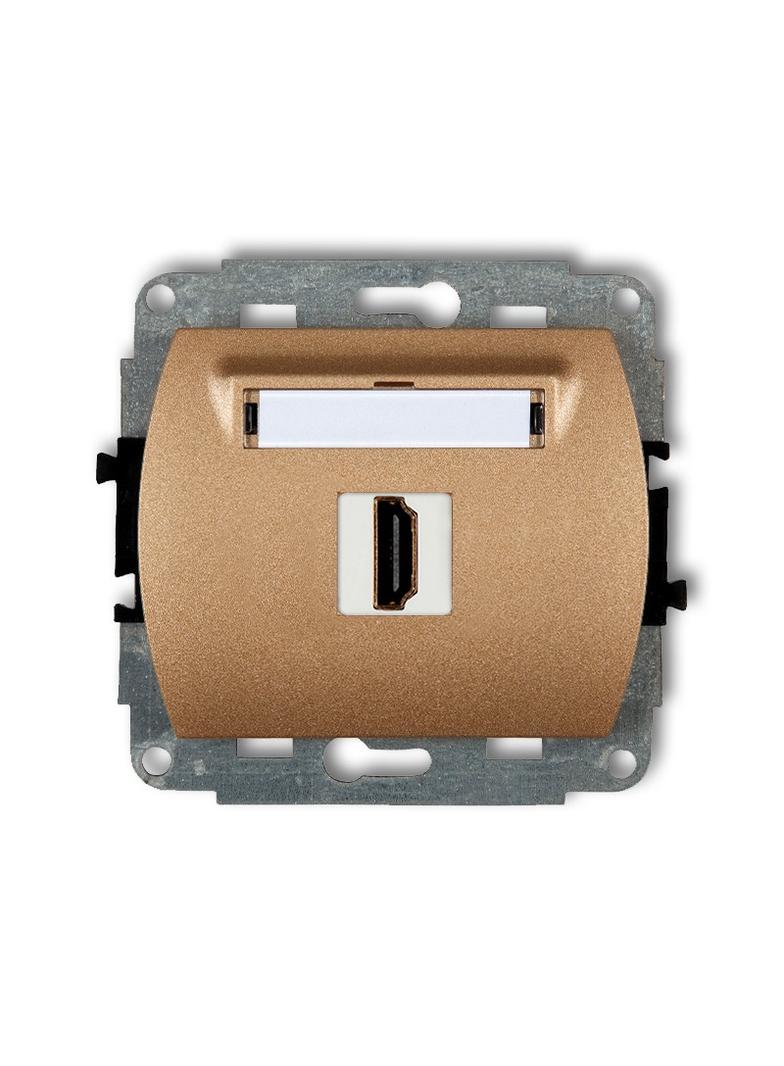 TREND Mechanizm gniazda pojedynczego HDMI 2.0 złoty metalik