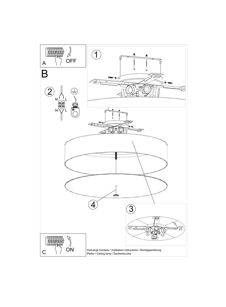 Sollux Plafon SKALA 80 czarny SL.0814